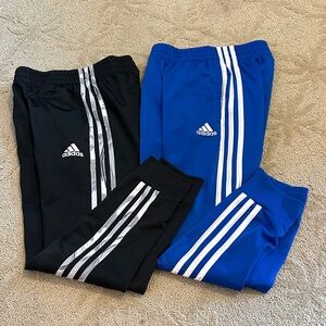 Adidas Kids Black Joggers with White Stripes